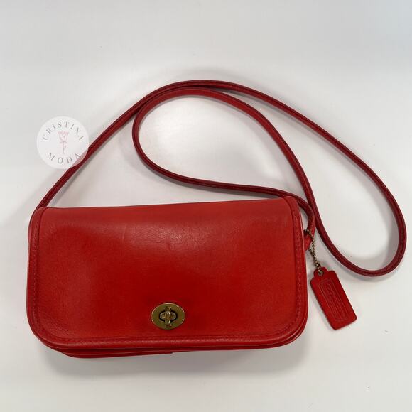 Vintage Coach NYC Dinky Bag 9375 Red 1980s - Picture 4 of 10